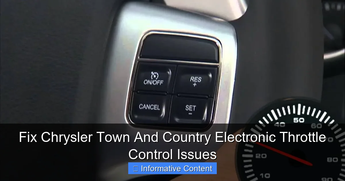 Fix Chrysler Town And Country Electronic Throttle Control Issues