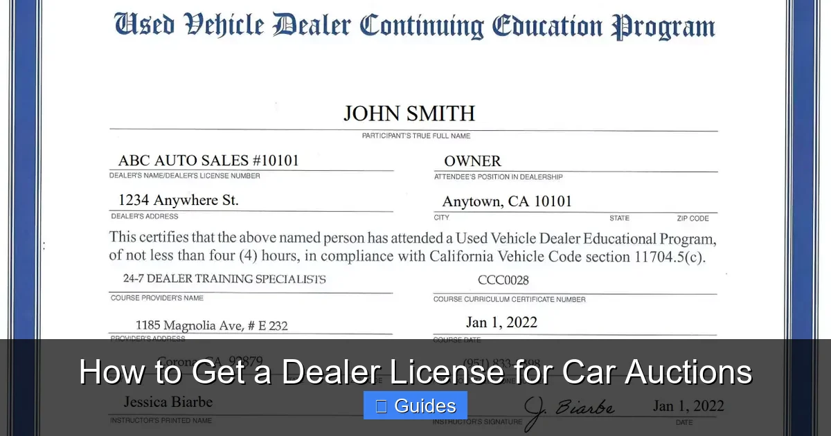 How to Get a Dealer License for Car Auctions