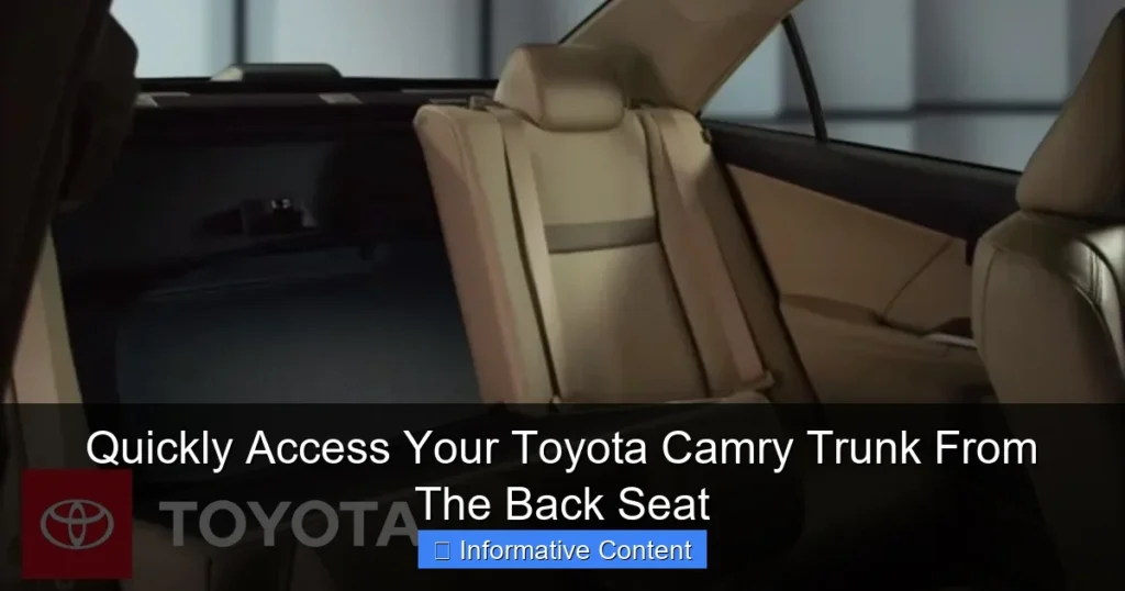 Quickly Access Your Toyota Camry Trunk From The Back Seat