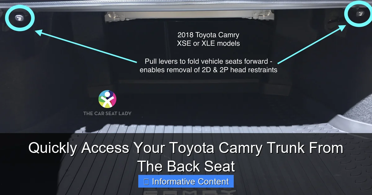 Quickly Access Your Toyota Camry Trunk From The Back Seat