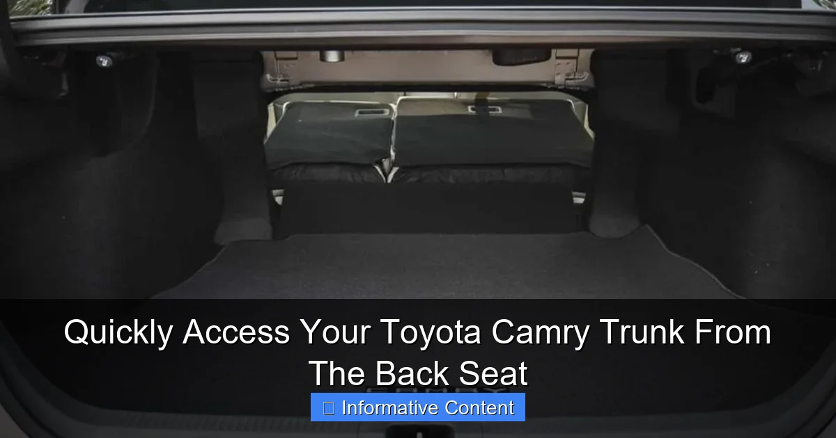 Quickly Access Your Toyota Camry Trunk From The Back Seat
