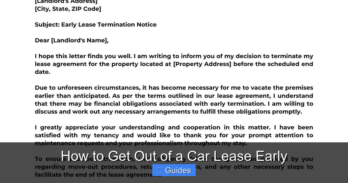 How to Get Out of a Car Lease Early