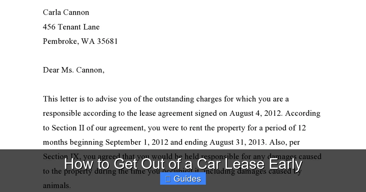 How to Get Out of a Car Lease Early