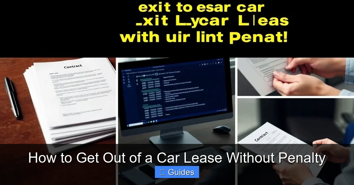 How to Get Out of a Car Lease Without Penalty