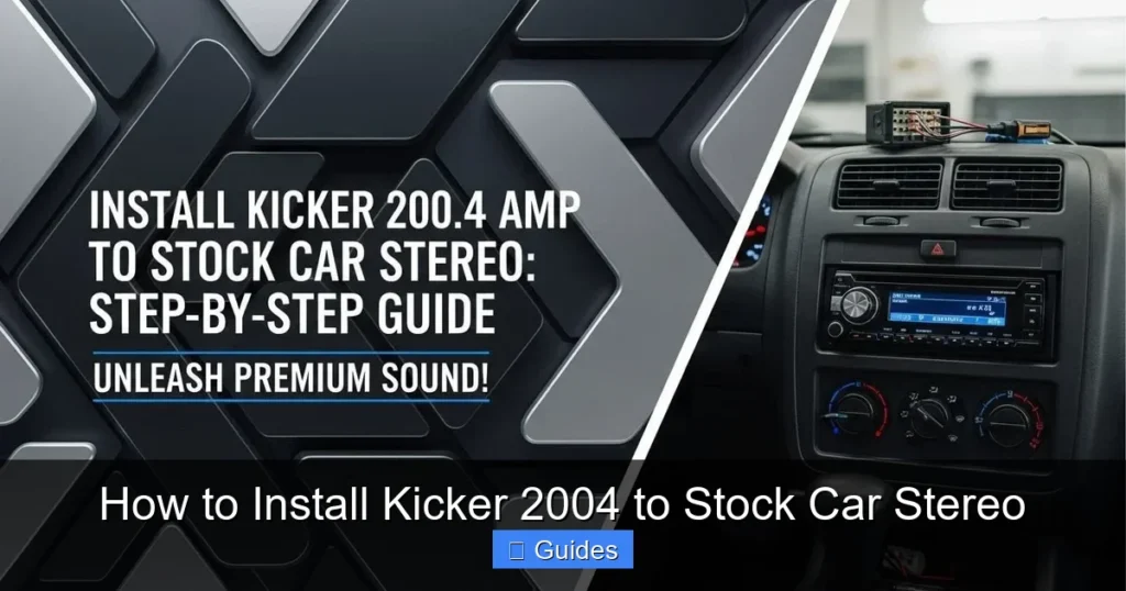 How to Install Kicker 2004 to Stock Car Stereo
