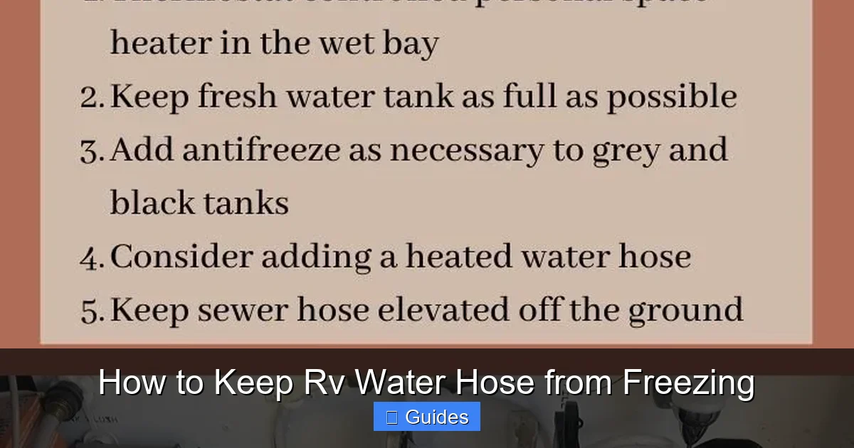 How to Keep Rv Water Hose from Freezing