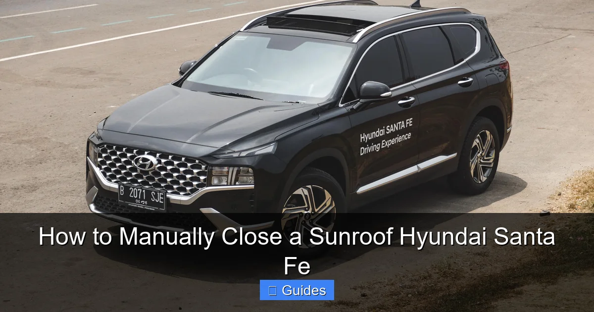 How to Manually Close a Sunroof Hyundai Santa Fe