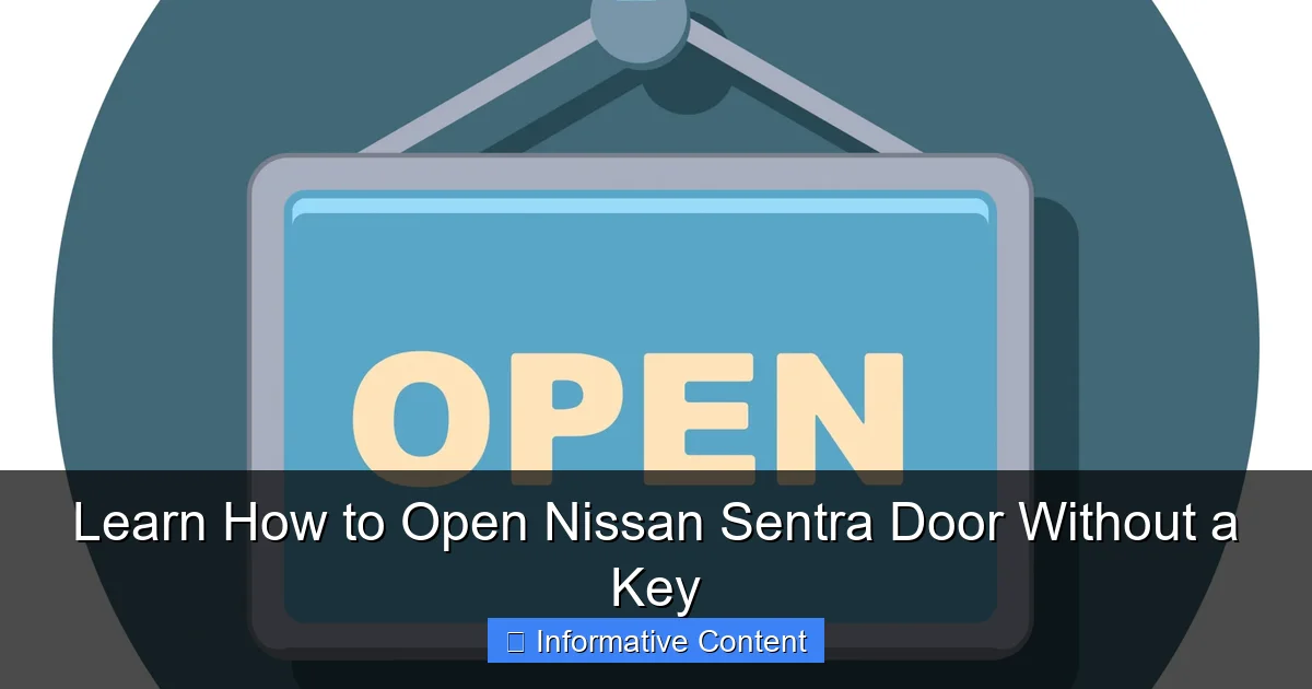 Learn How to Open Nissan Sentra Door Without a Key