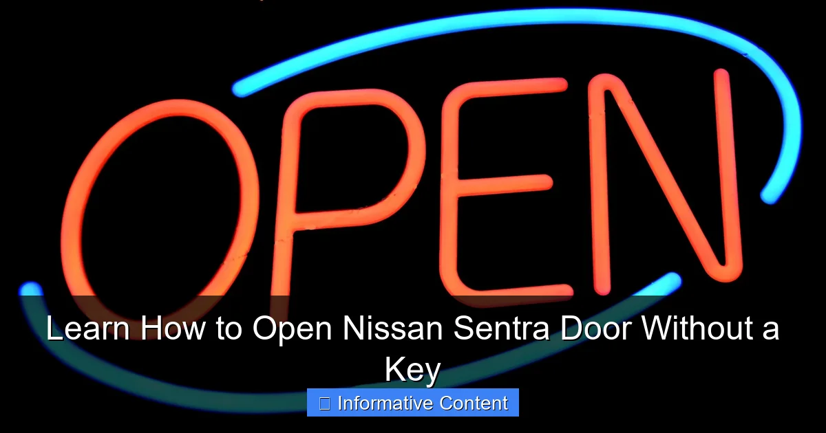 Learn How to Open Nissan Sentra Door Without a Key