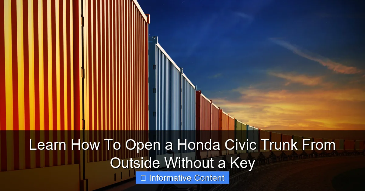 Learn How To Open a Honda Civic Trunk From Outside Without a Key