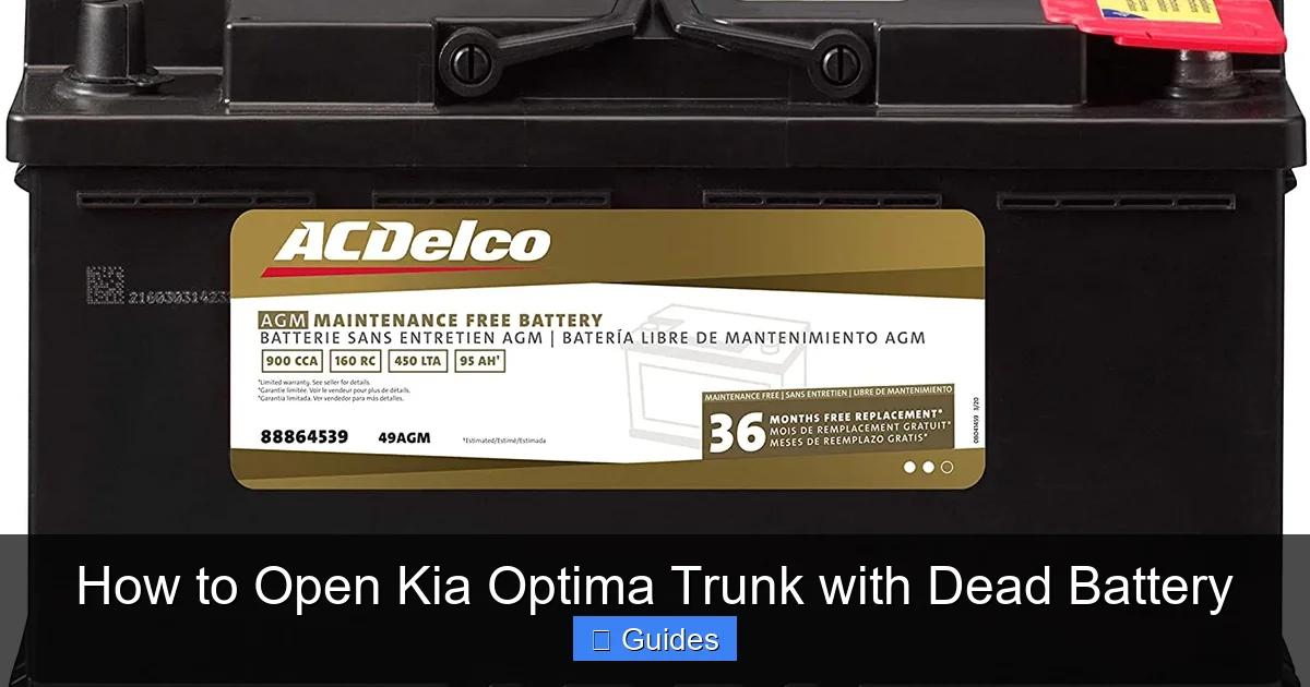 How to Open Kia Optima Trunk with Dead Battery