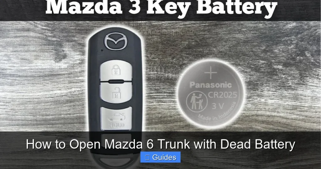 How to Open Mazda 6 Trunk with Dead Battery