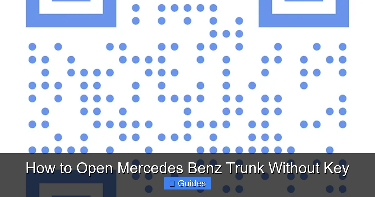 How to Open Mercedes Benz Trunk Without Key