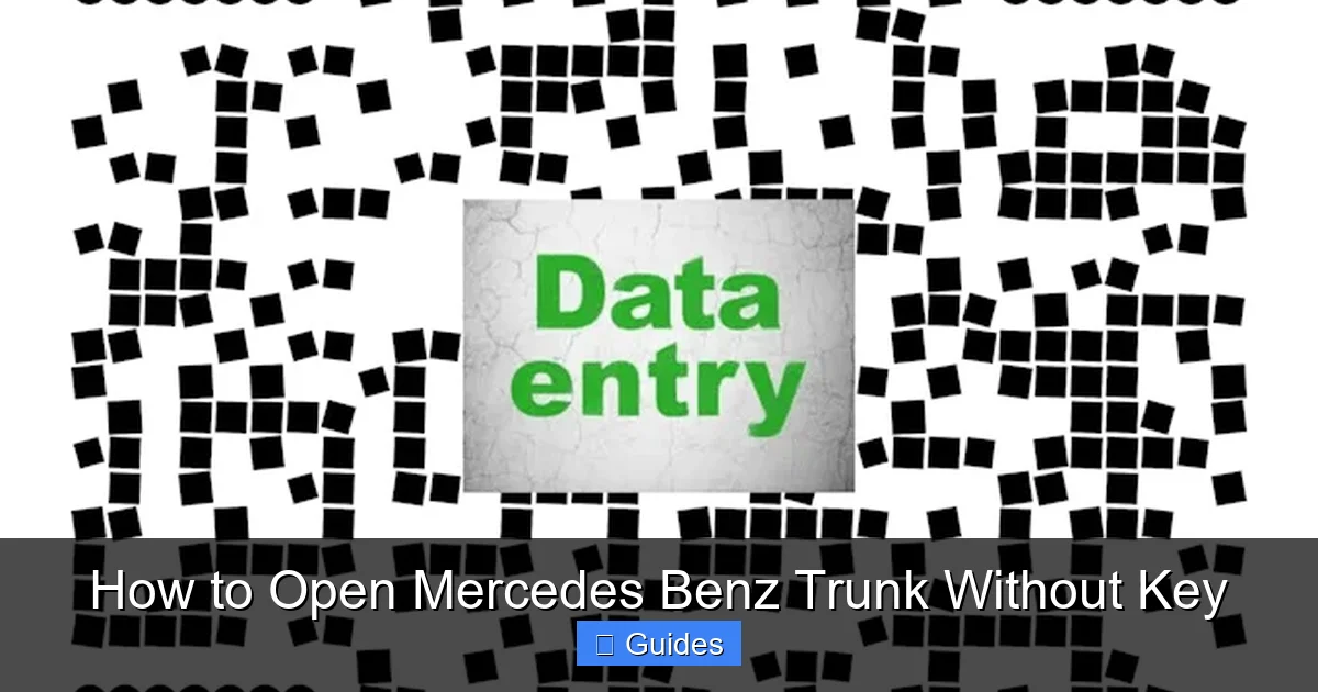 How to Open Mercedes Benz Trunk Without Key