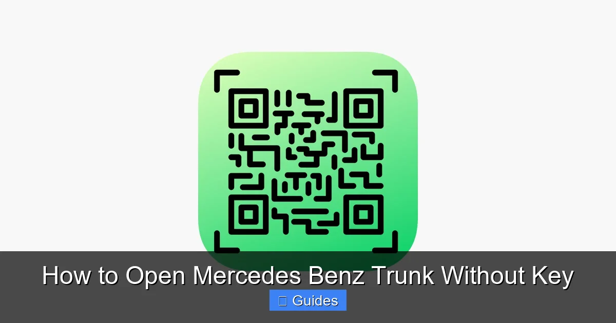 How to Open Mercedes Benz Trunk Without Key