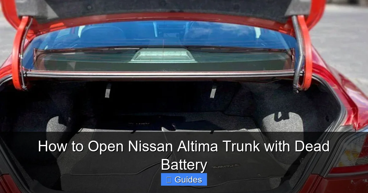 How to Open Nissan Altima Trunk with Dead Battery