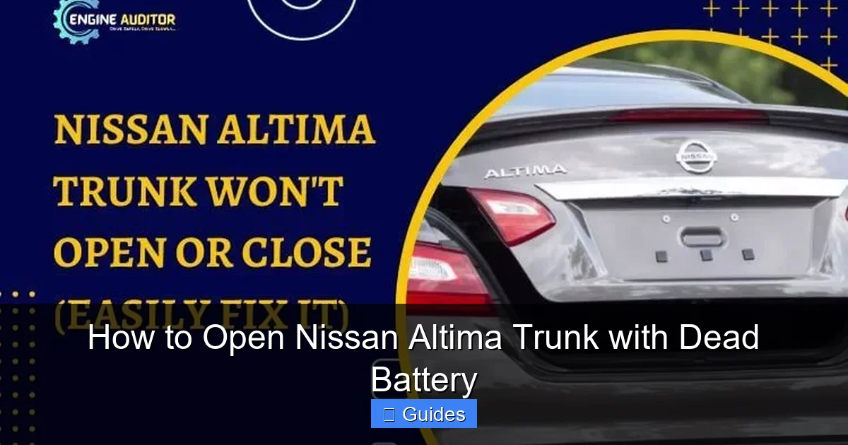 How to Open Nissan Altima Trunk with Dead Battery