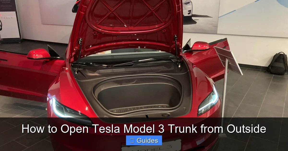 How to Open Tesla Model 3 Trunk from Outside