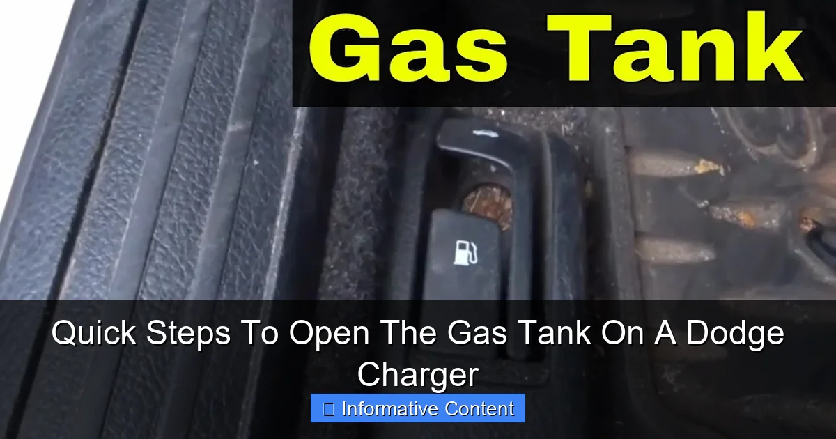 Quick Steps To Open The Gas Tank On A Dodge Charger
