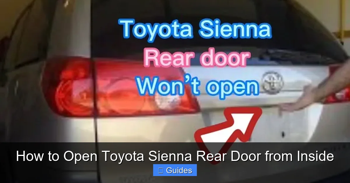 How to Open Toyota Sienna Rear Door from Inside