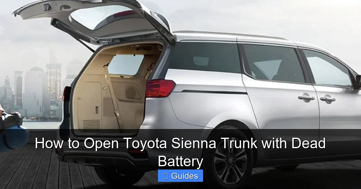 How to Open Toyota Sienna Trunk with Dead Battery