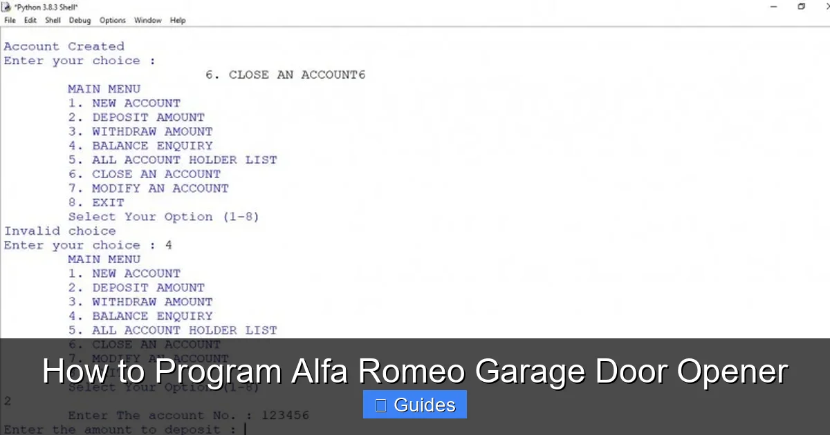 How to Program Alfa Romeo Garage Door Opener
