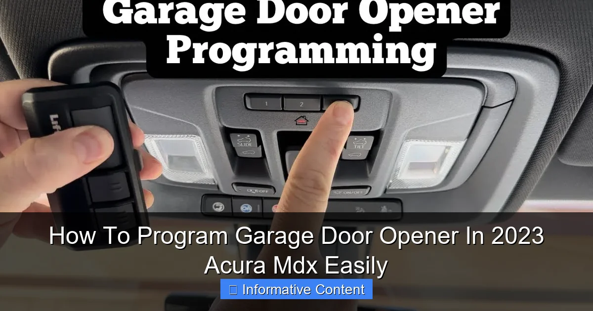 How To Program Garage Door Opener In 2023 Acura Mdx Easily