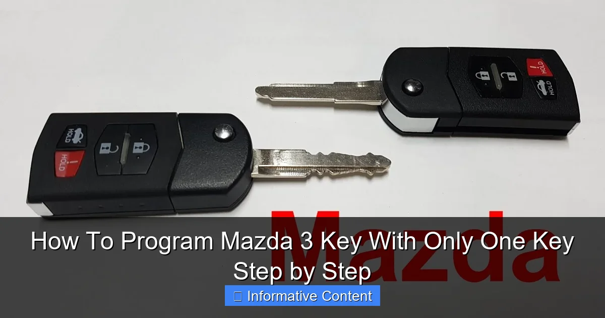 How To Program Mazda 3 Key With Only One Key Step by Step