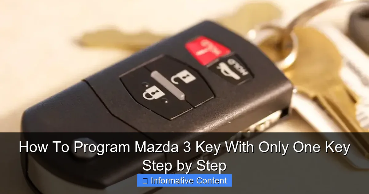 How To Program Mazda 3 Key With Only One Key Step by Step