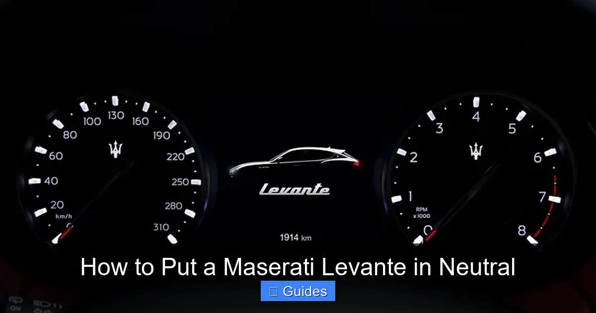 How to Put a Maserati Levante in Neutral