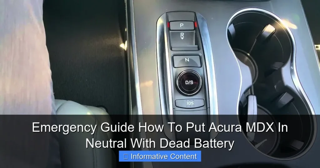 Emergency Guide How To Put Acura MDX In Neutral With Dead Battery