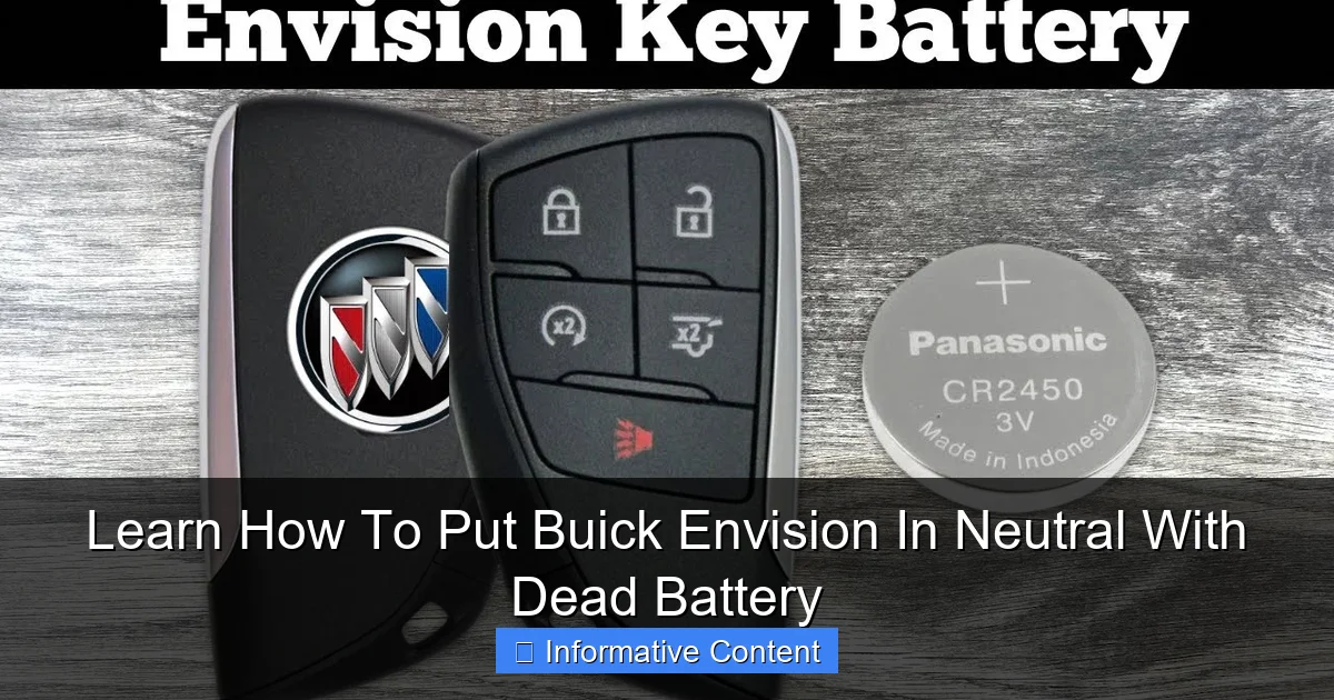 Learn How To Put Buick Envision In Neutral With Dead Battery