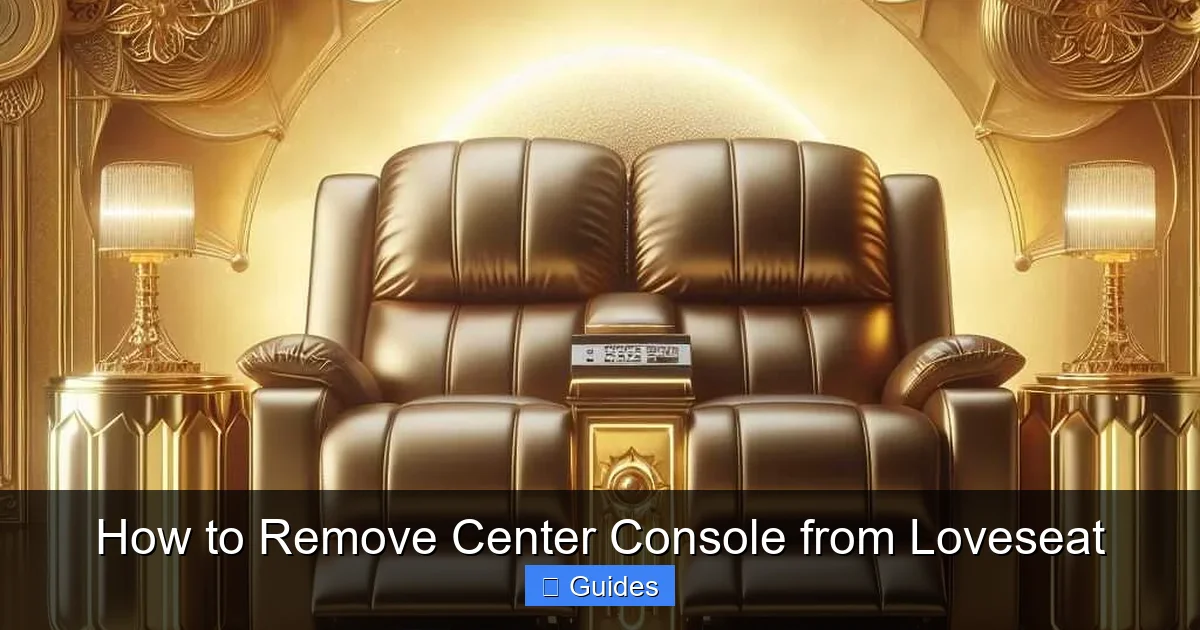 How to Remove Center Console from Loveseat