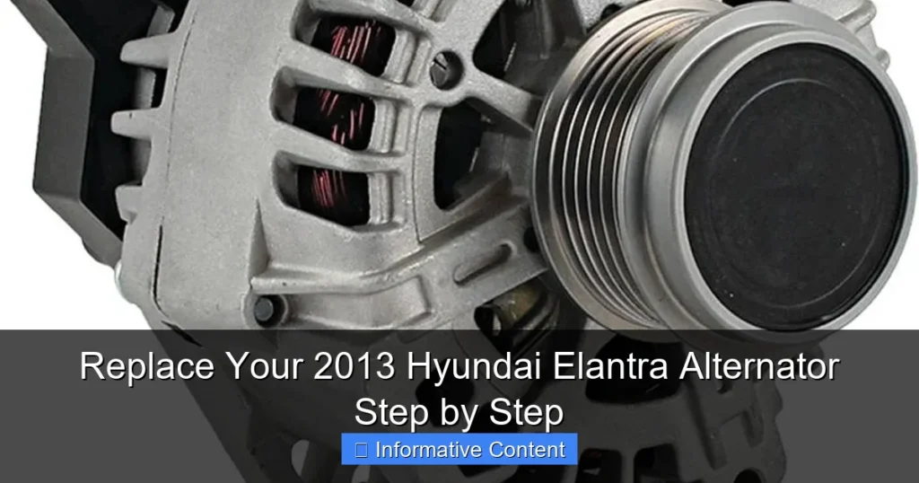 Replace Your 2013 Hyundai Elantra Alternator Step by Step
