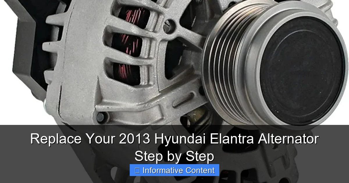 Replace Your 2013 Hyundai Elantra Alternator Step by Step