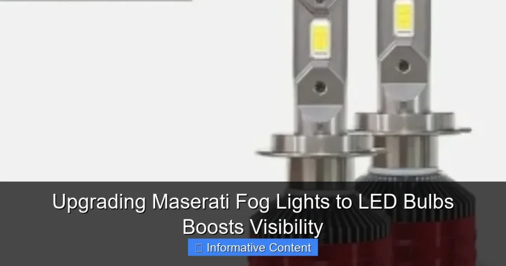Upgrading Maserati Fog Lights to LED Bulbs Boosts Visibility