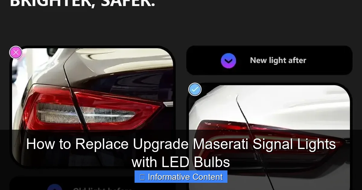 How to Replace Upgrade Maserati Signal Lights with LED Bulbs