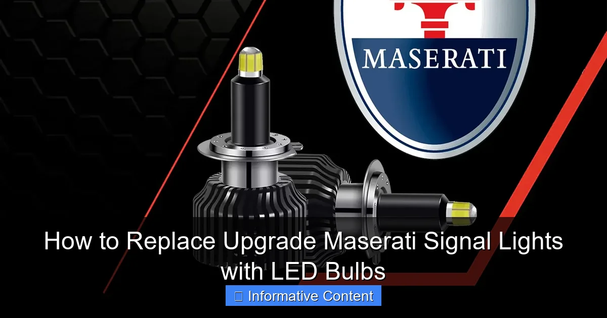 How to Replace Upgrade Maserati Signal Lights with LED Bulbs