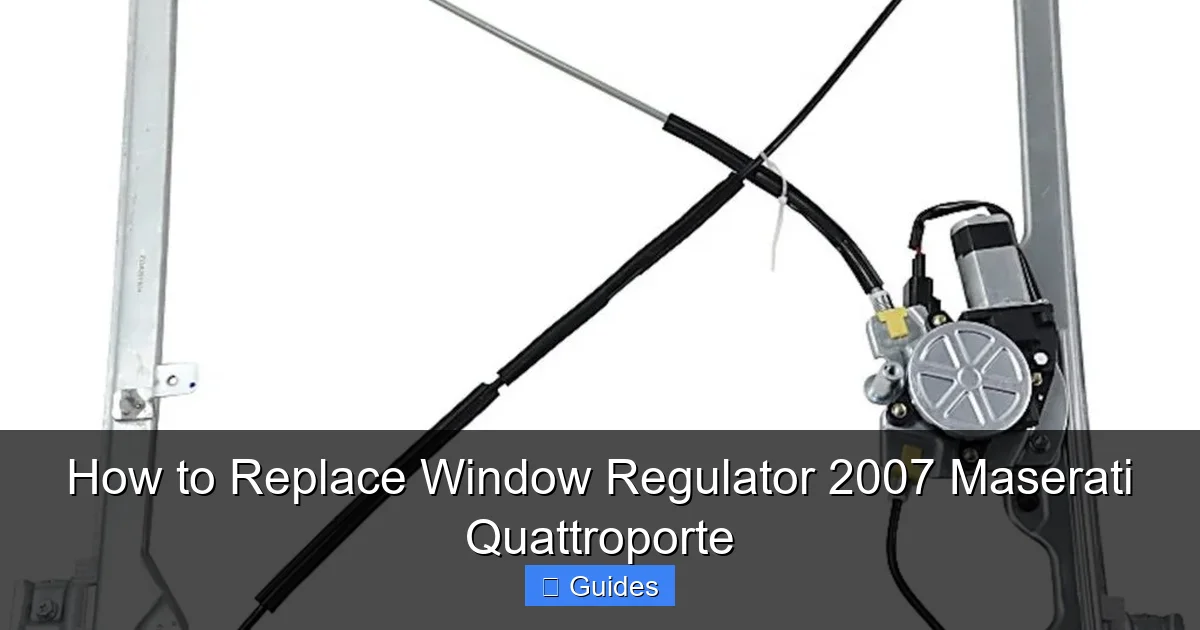 How to Replace Window Regulator 2007 Maserati Quattroporte