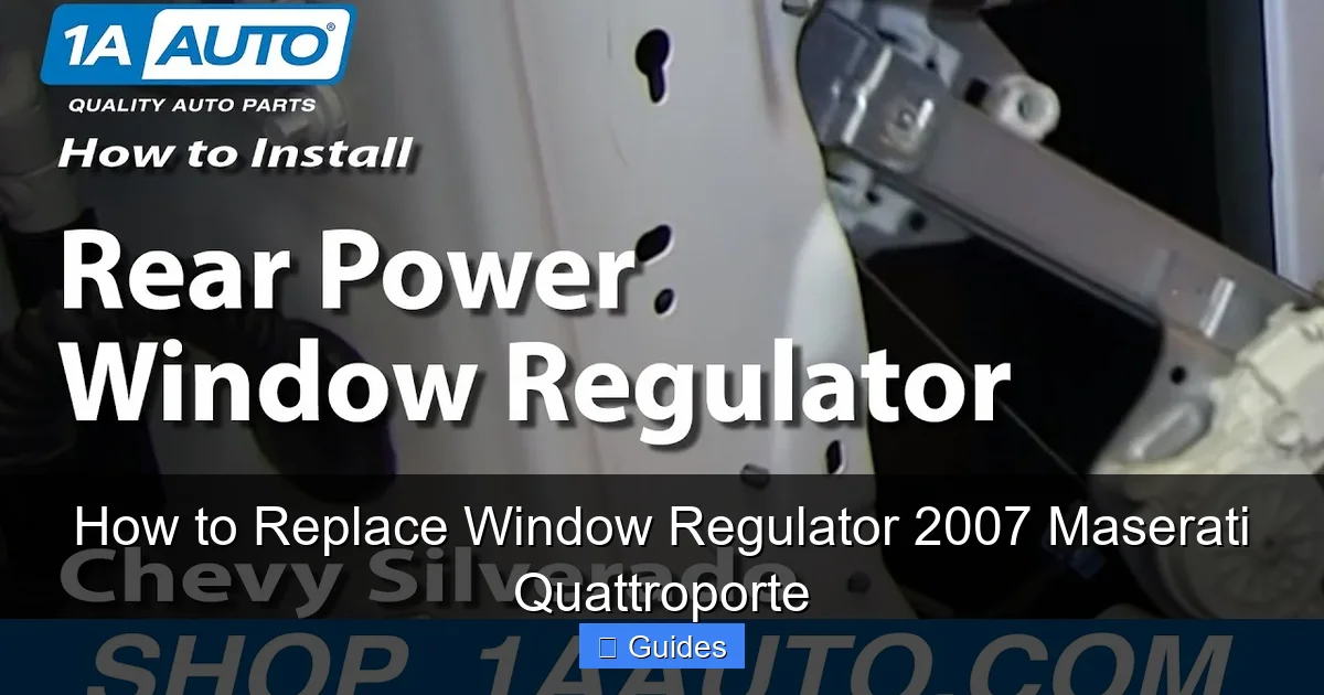 How to Replace Window Regulator 2007 Maserati Quattroporte