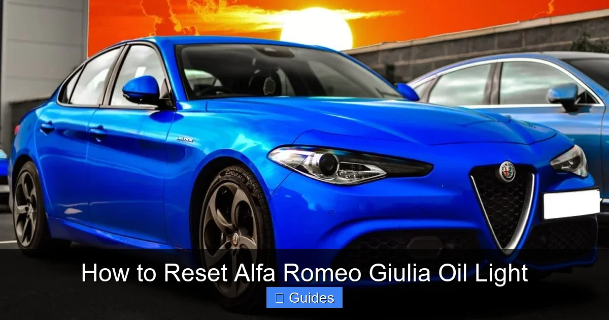 How to Reset Alfa Romeo Giulia Oil Light