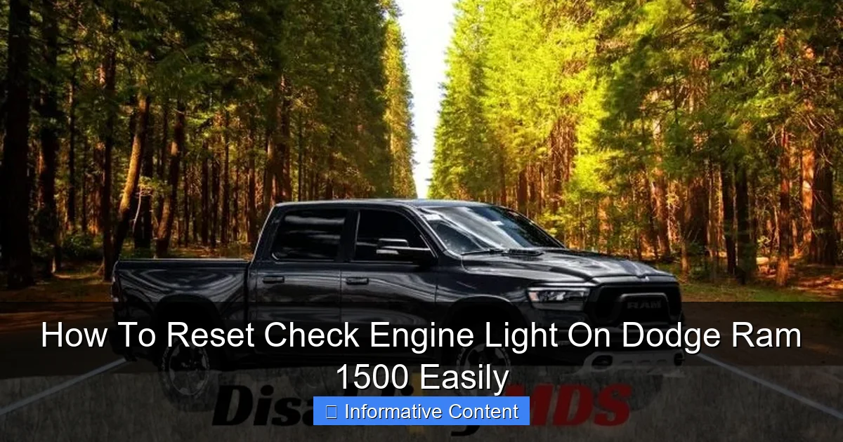 How To Reset Check Engine Light On Dodge Ram 1500 Easily