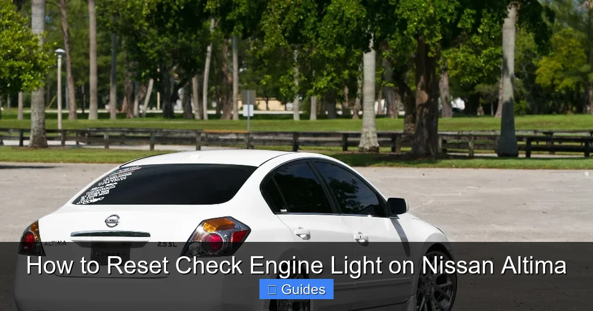How to Reset Check Engine Light on Nissan Altima