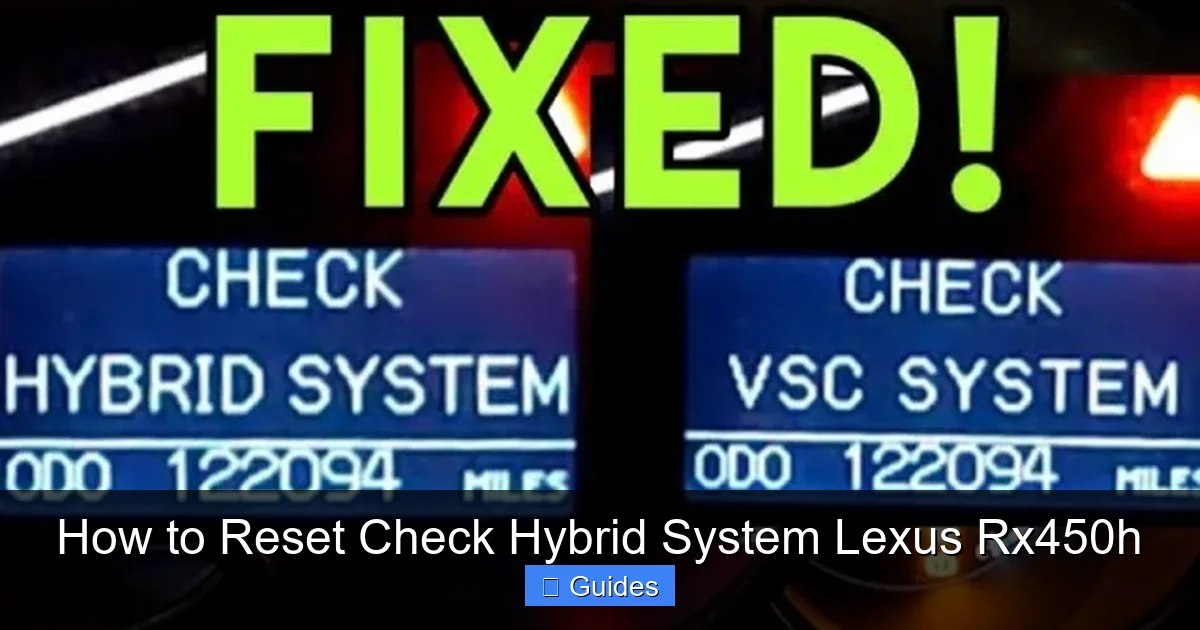 How to Reset Check Hybrid System Lexus Rx450h