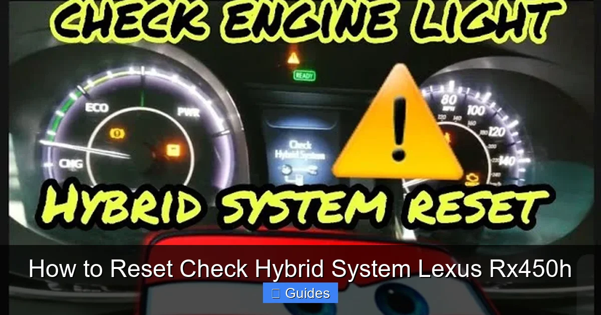 How to Reset Check Hybrid System Lexus Rx450h