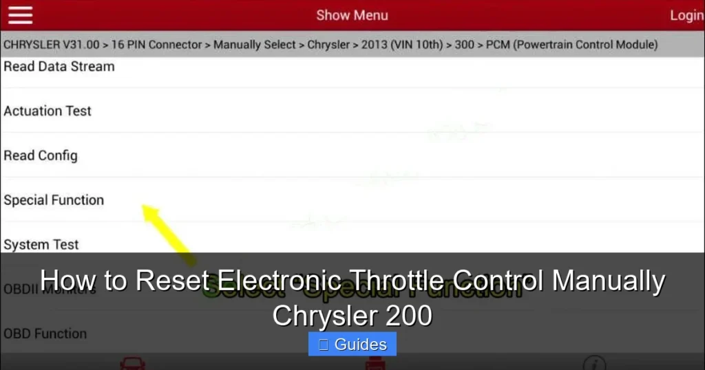 How to Reset Electronic Throttle Control Manually Chrysler 200