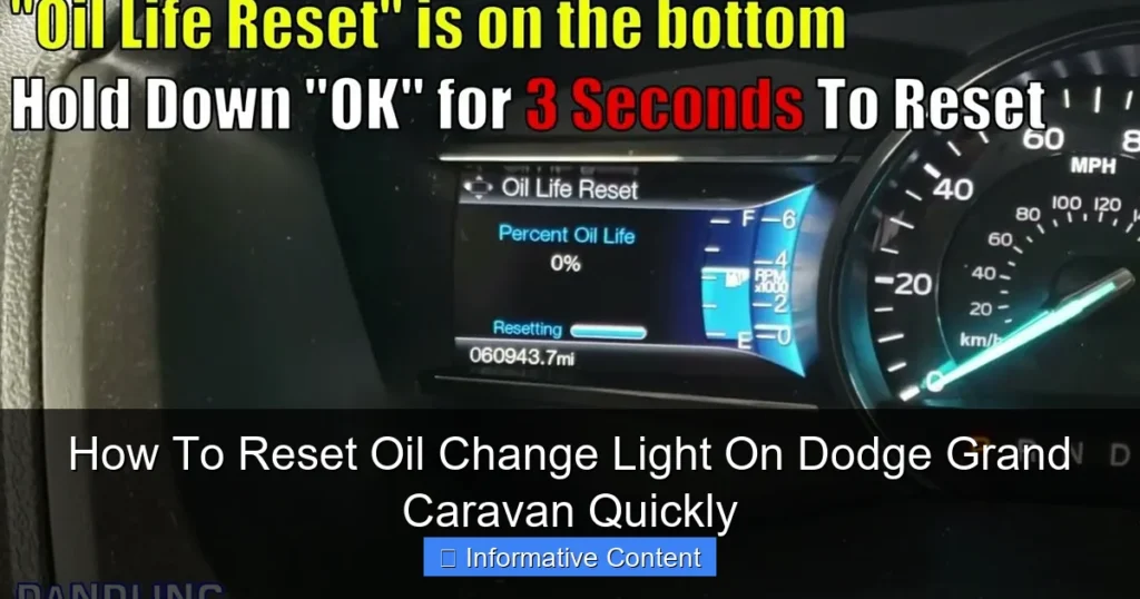 How To Reset Oil Change Light On Dodge Grand Caravan Quickly