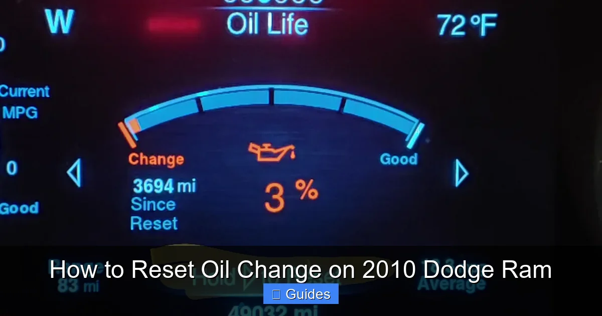 How to Reset Oil Change on 2010 Dodge Ram