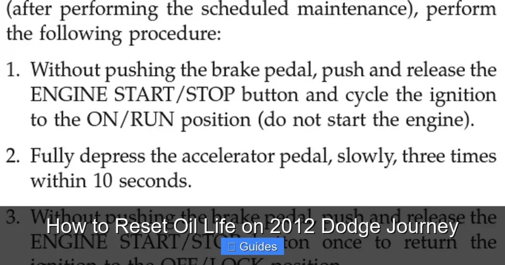 How to Reset Oil Life on 2012 Dodge Journey