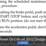 How to Reset Oil Life on 2012 Dodge Journey